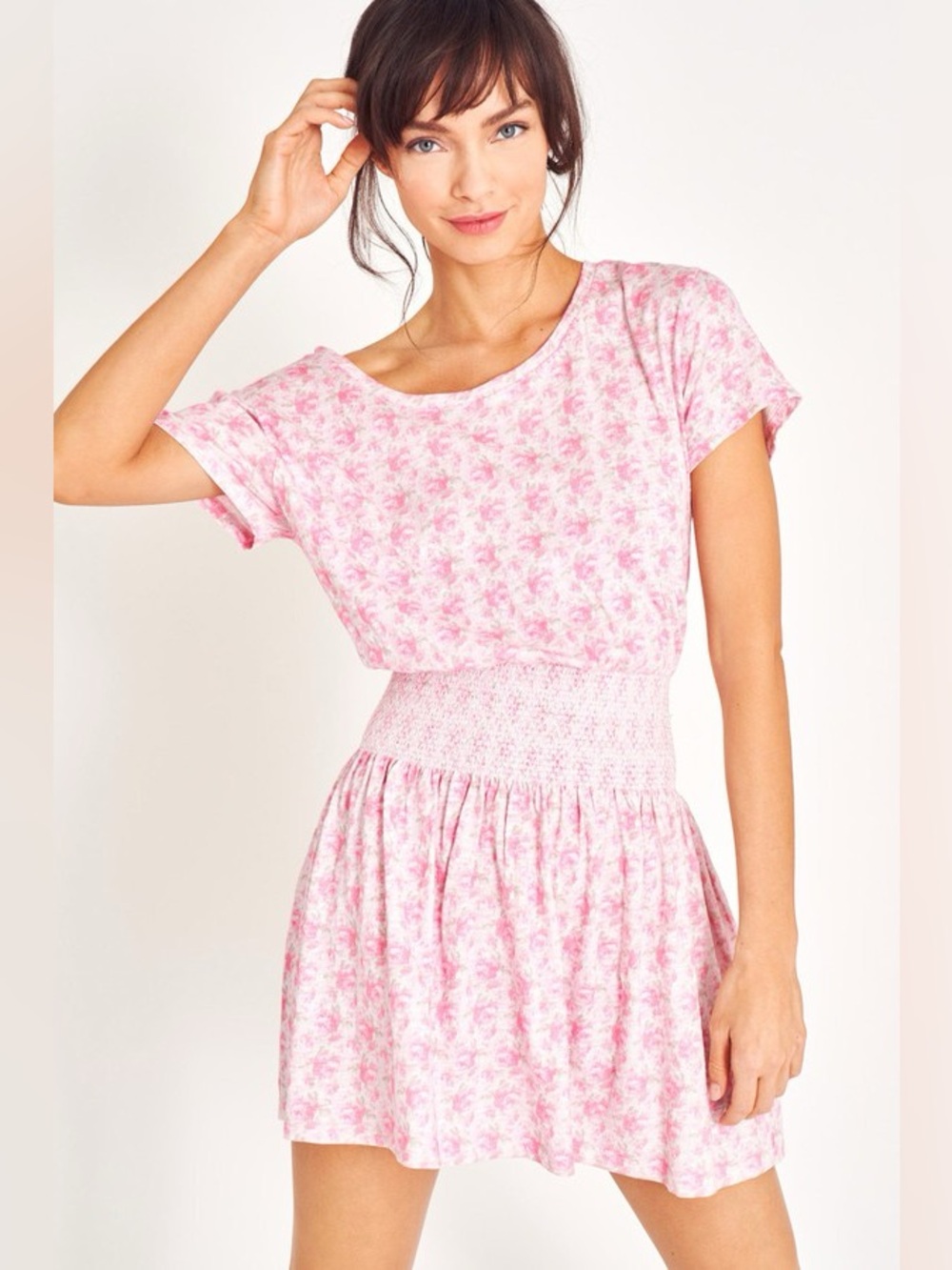 LoveShackFancy Pink and Lavender Floral dress